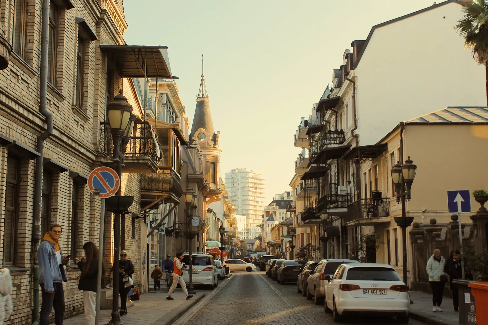 Nineteenth century buildings on a street in the old town of Batumi