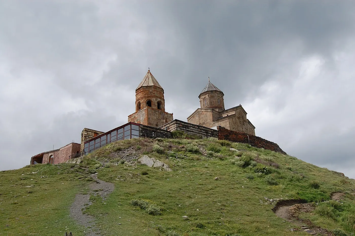 Gergeti Trinity Church below Mount Kazbek