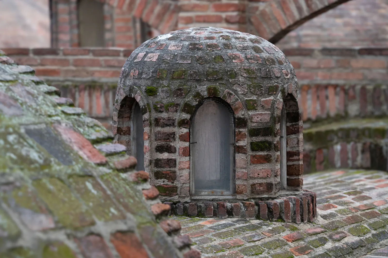 The brick domed roof of a sulphur bathhouse in the Abanotubani district of old Tbilisi