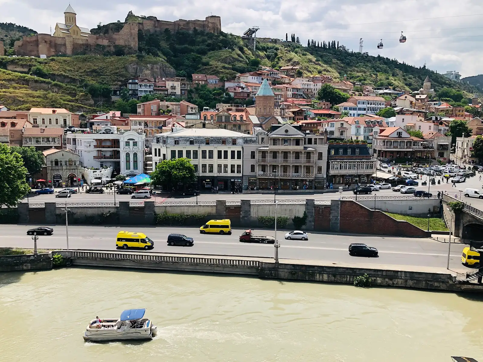 Wooden balconies and rooftops in the Old Town of Tbilisi, Georgia