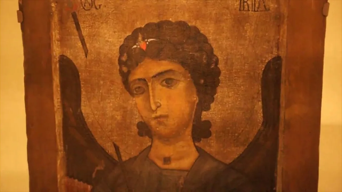 An old icon showing a winged figure
